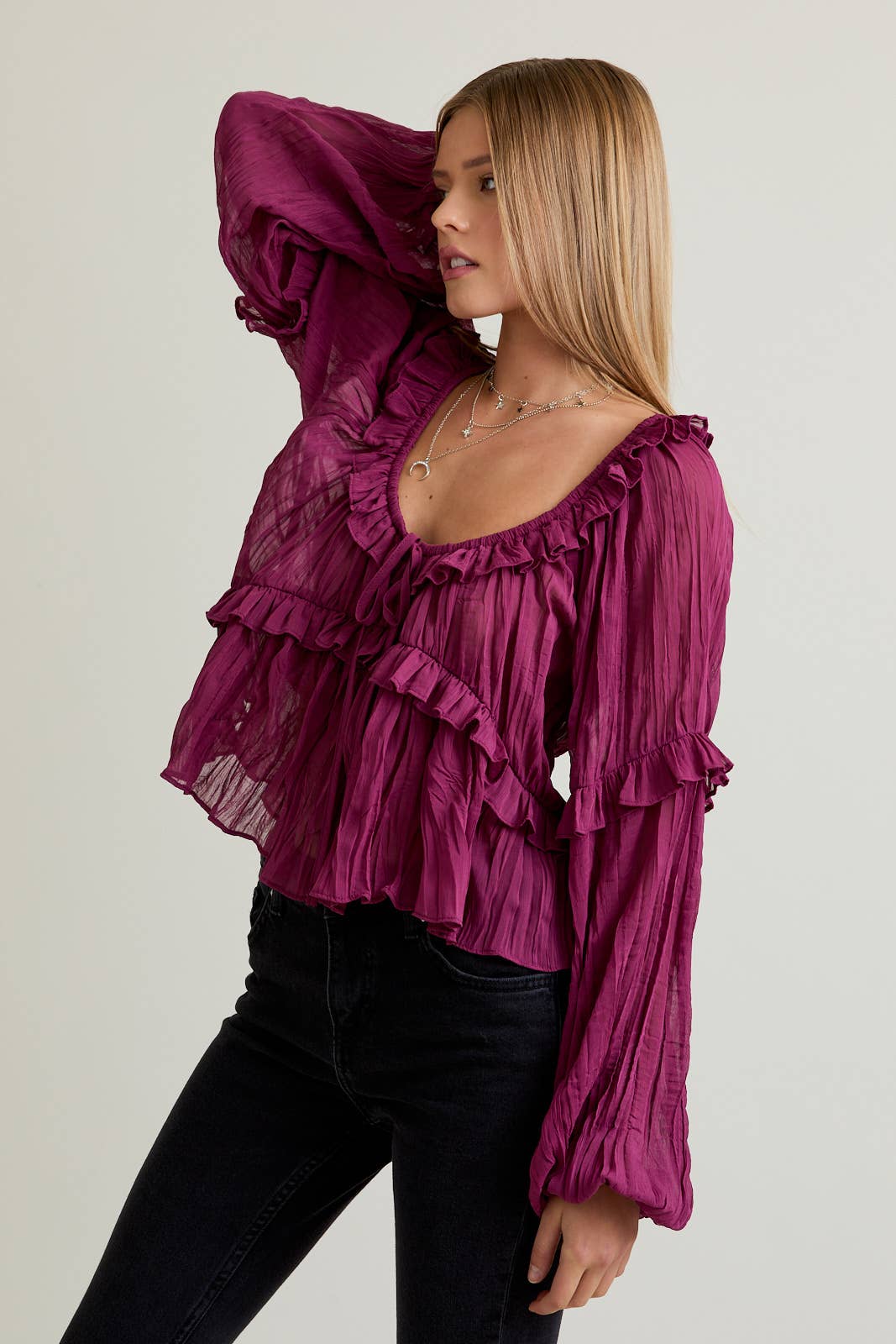 Lisette Blouse (green & rose)