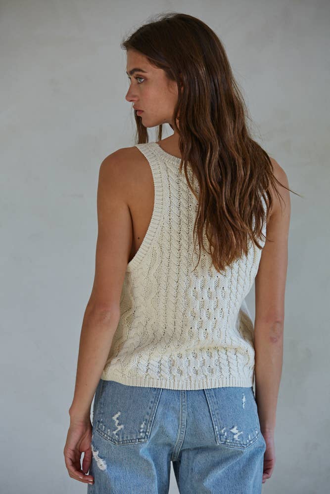 Oceanside Cable Knit Tank