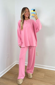 Cozy Club Pants-Pink