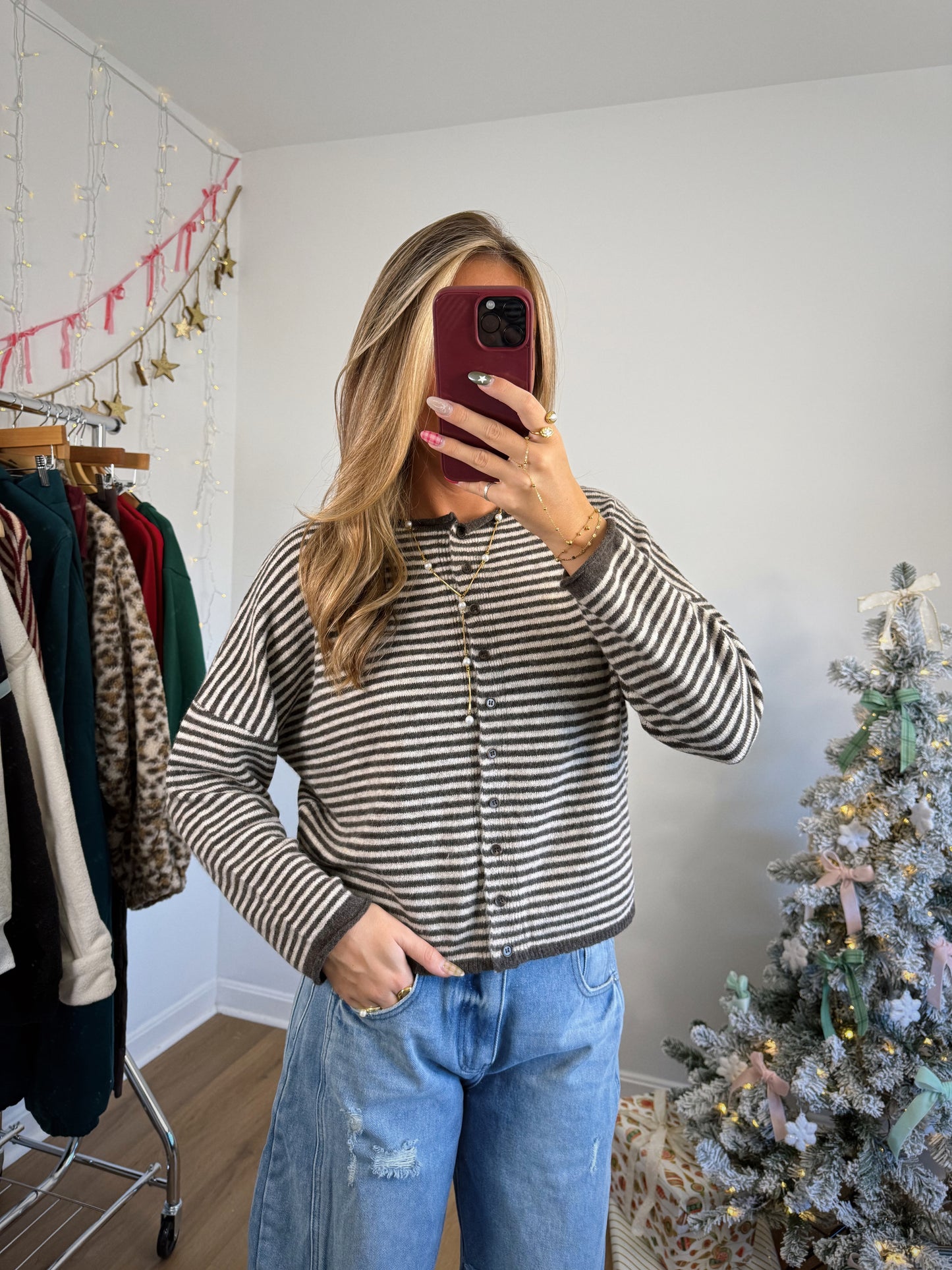 Holiday Stripes Cardigan