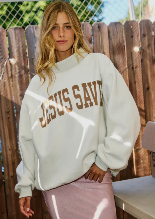 Jesus Saves Mock Neck