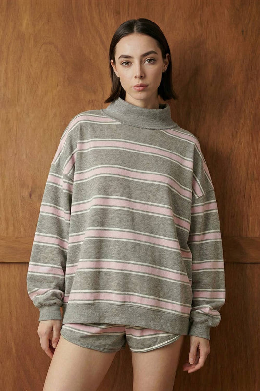 Candy Stripe Mockneck