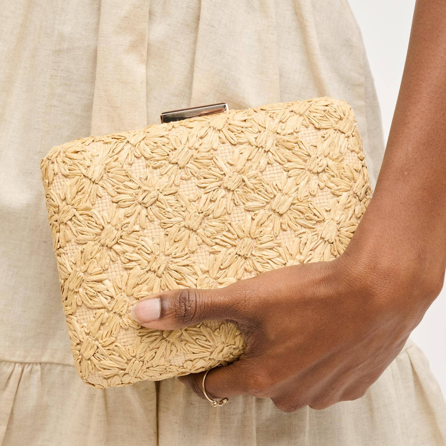 Golden Woven Clutch