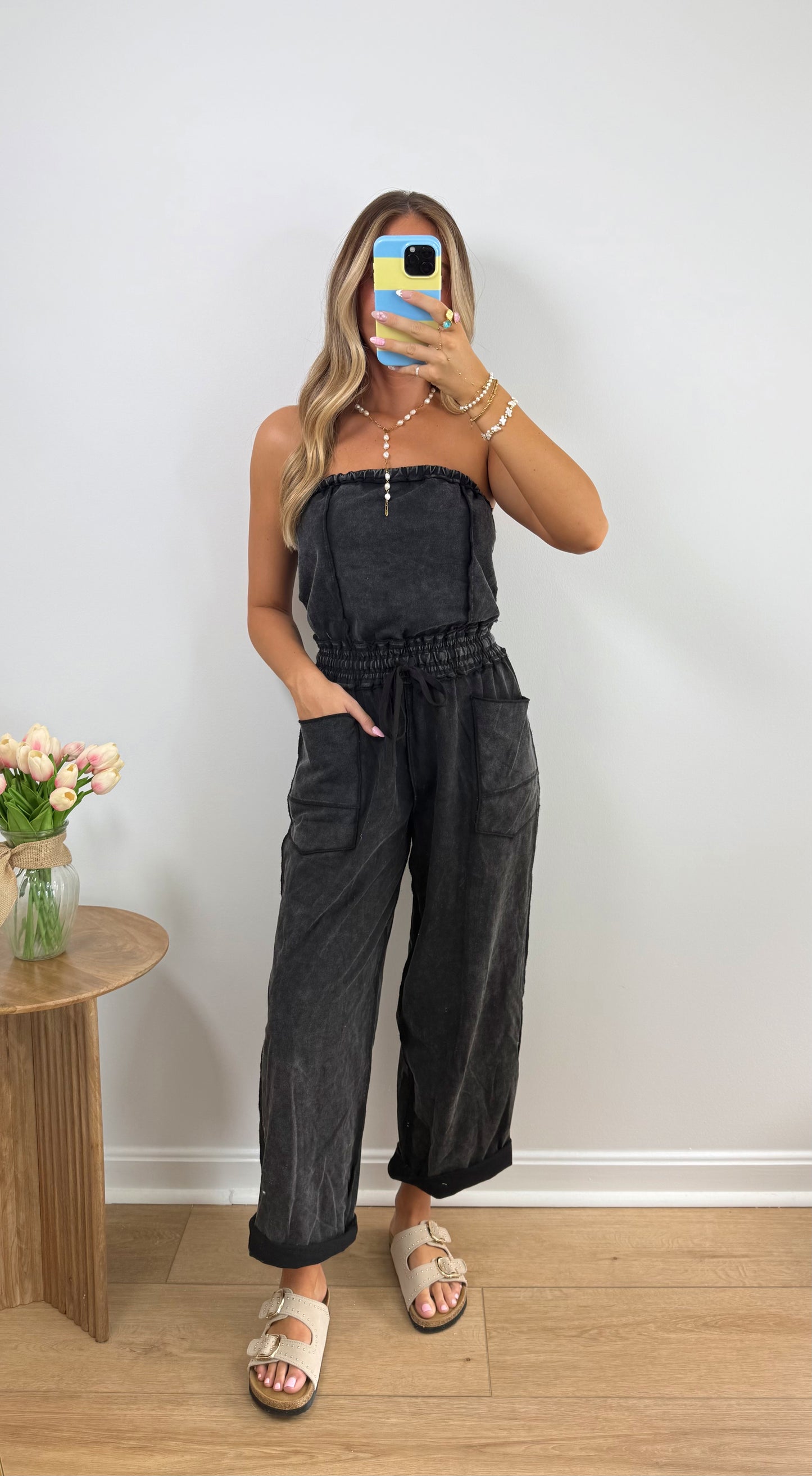 Strapless Barrel Jumpsuit