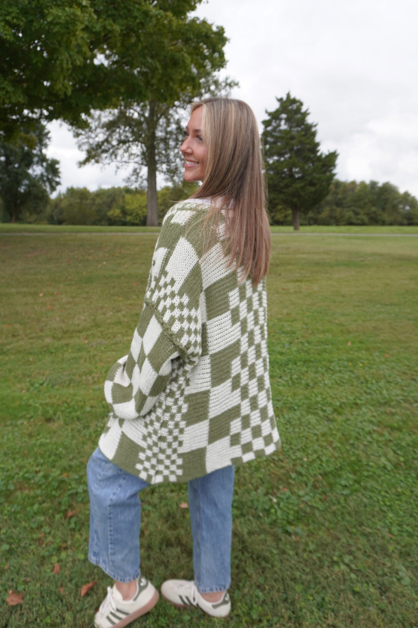 Timeless Checkered Cardigan