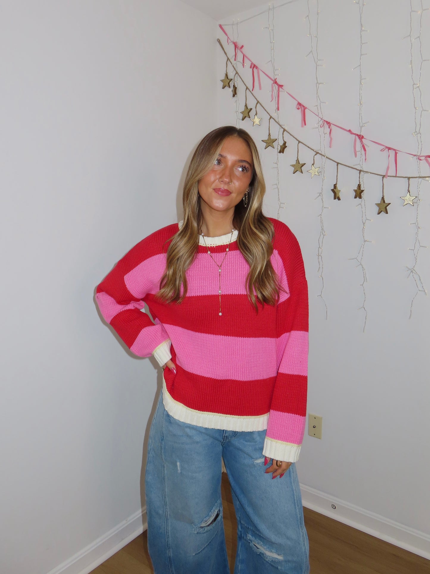 Happy Hour Sweater (red/pink)