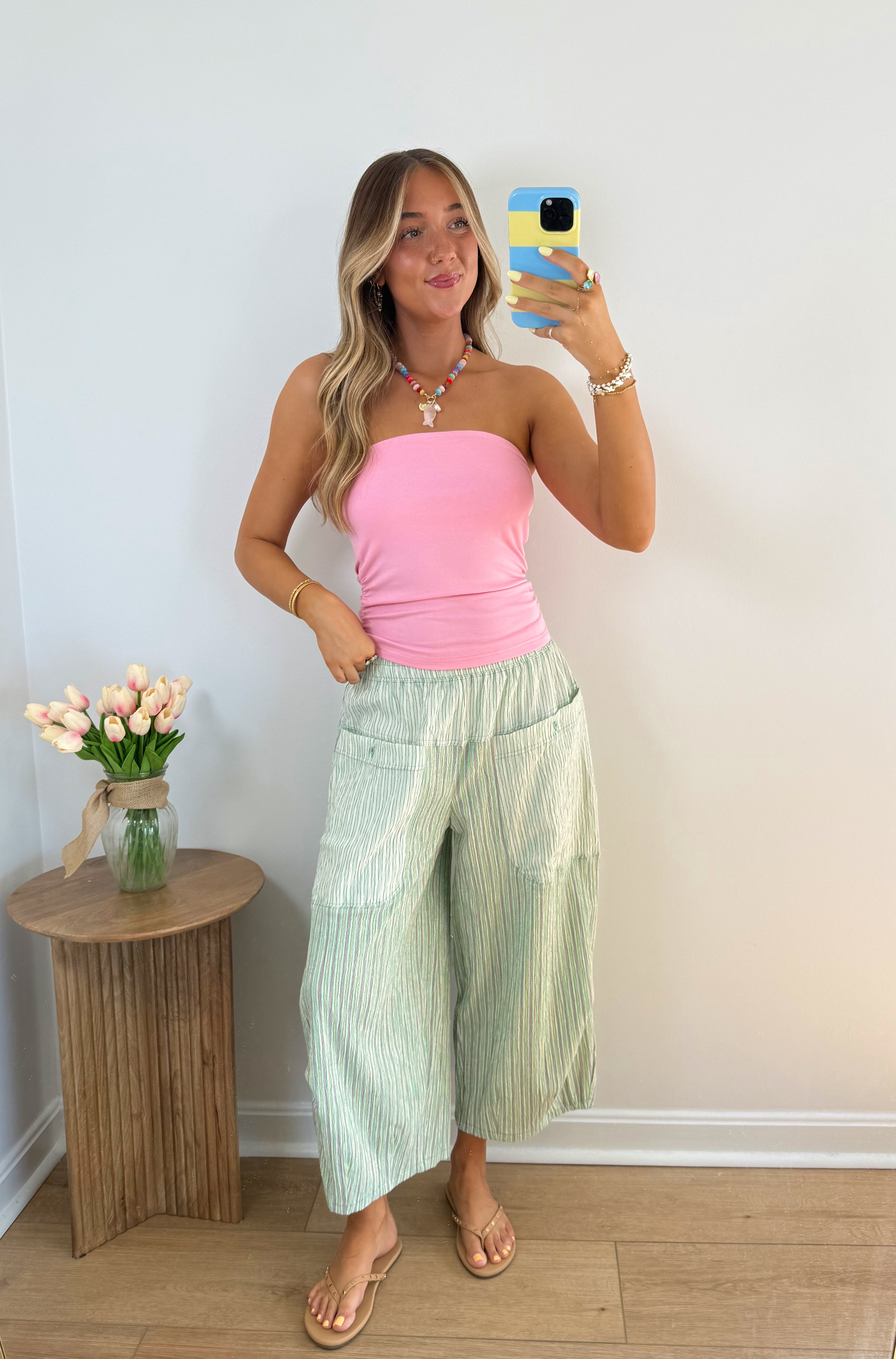 Summer Glow Tube Top (Pink & Yellow)