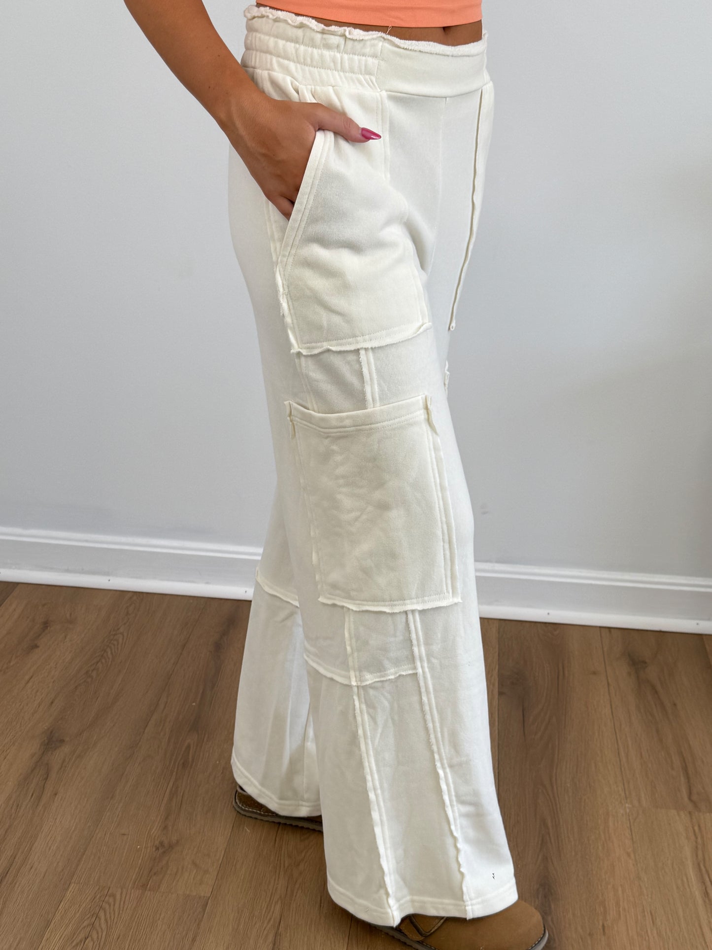 Summer Cargos (Cream & Turquoise)