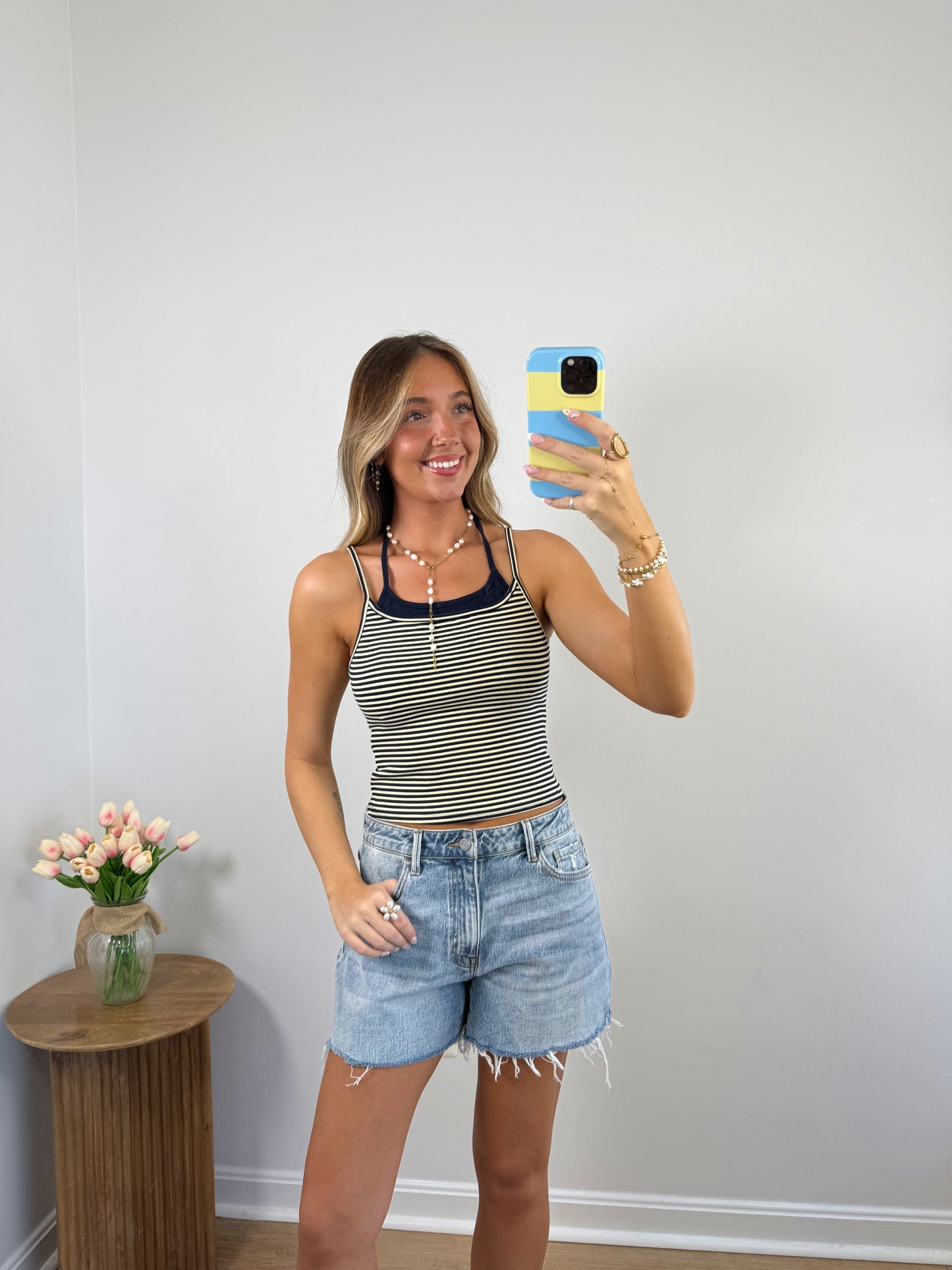 Stripes Layered Halter Tank