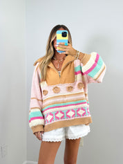 Vintage Charm Quarter Zip Up