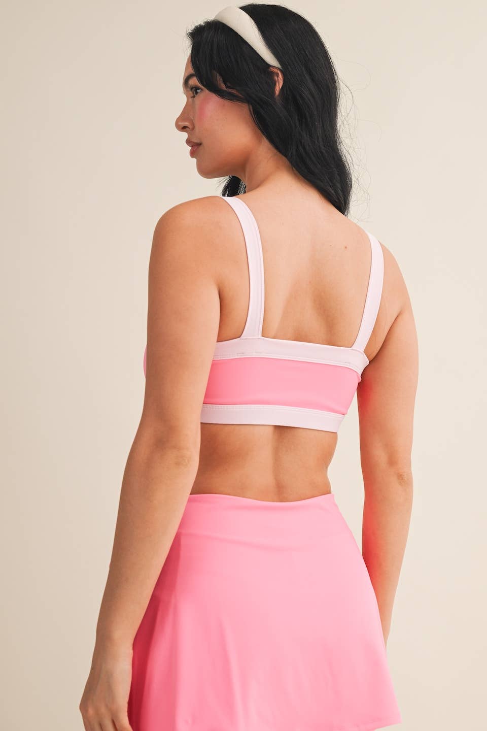 Pink Retro Sports Bra