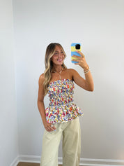 Meadow Smocked Floral Tube Top