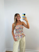 Meadow Smocked Floral Tube Top