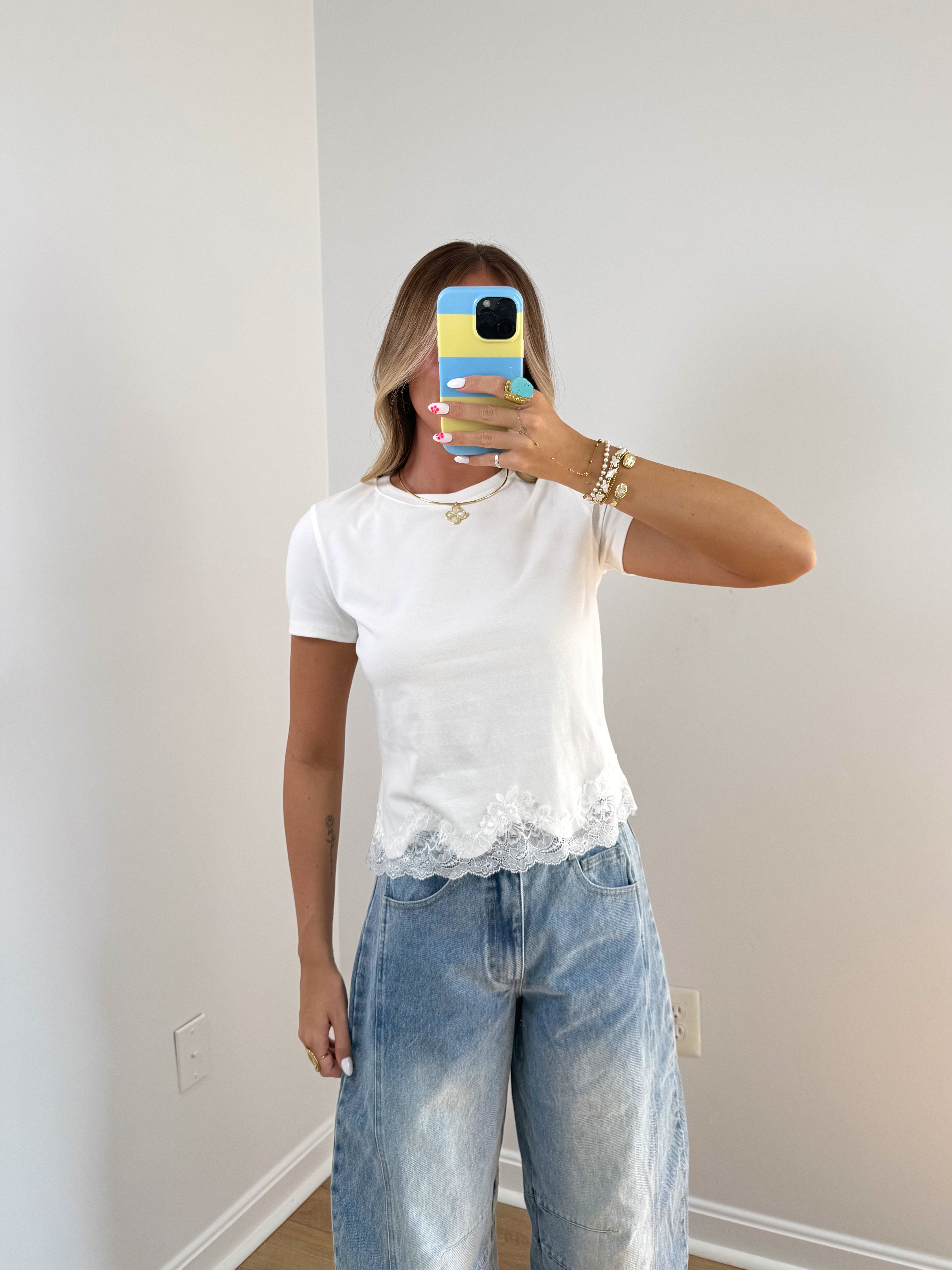 Delany Lace Trim Top