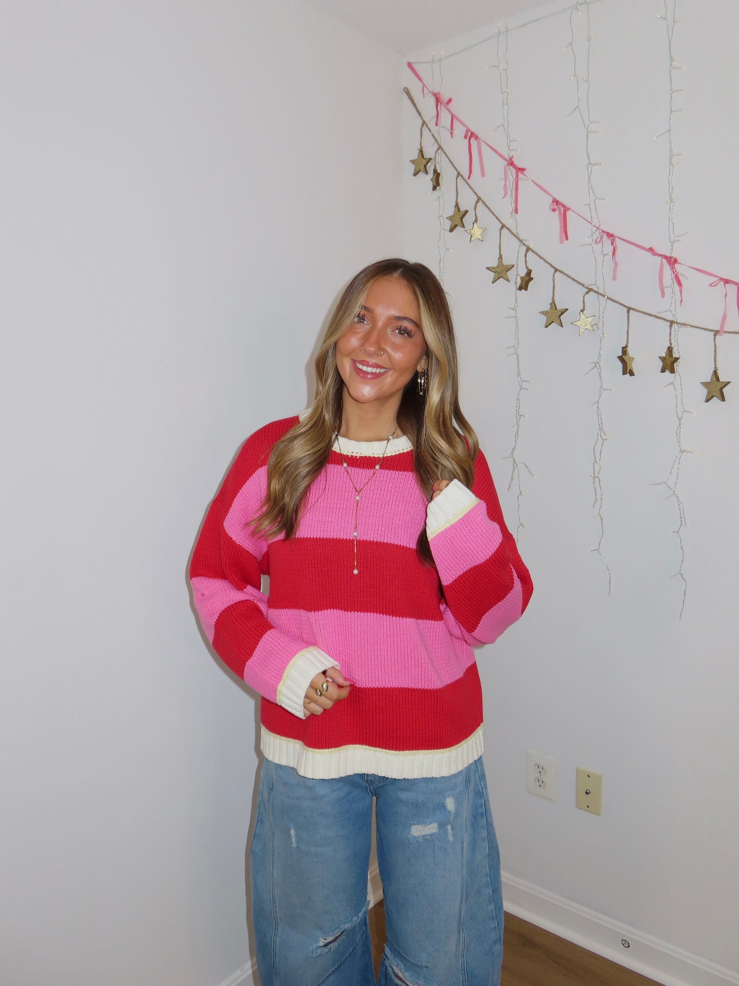 Happy Hour Sweater (red/pink)