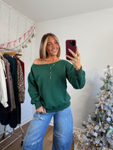 Stay Awhile Pullover (green)