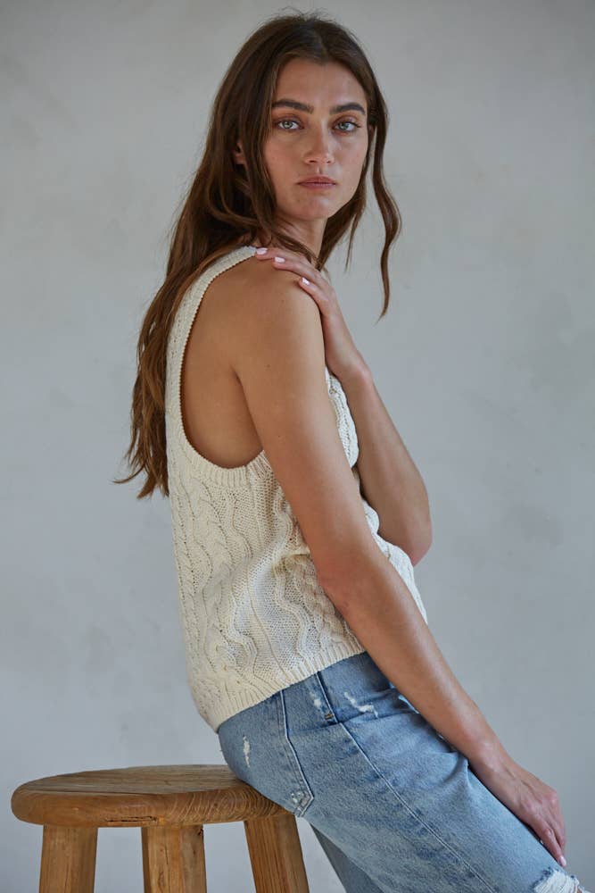 Oceanside Cable Knit Tank