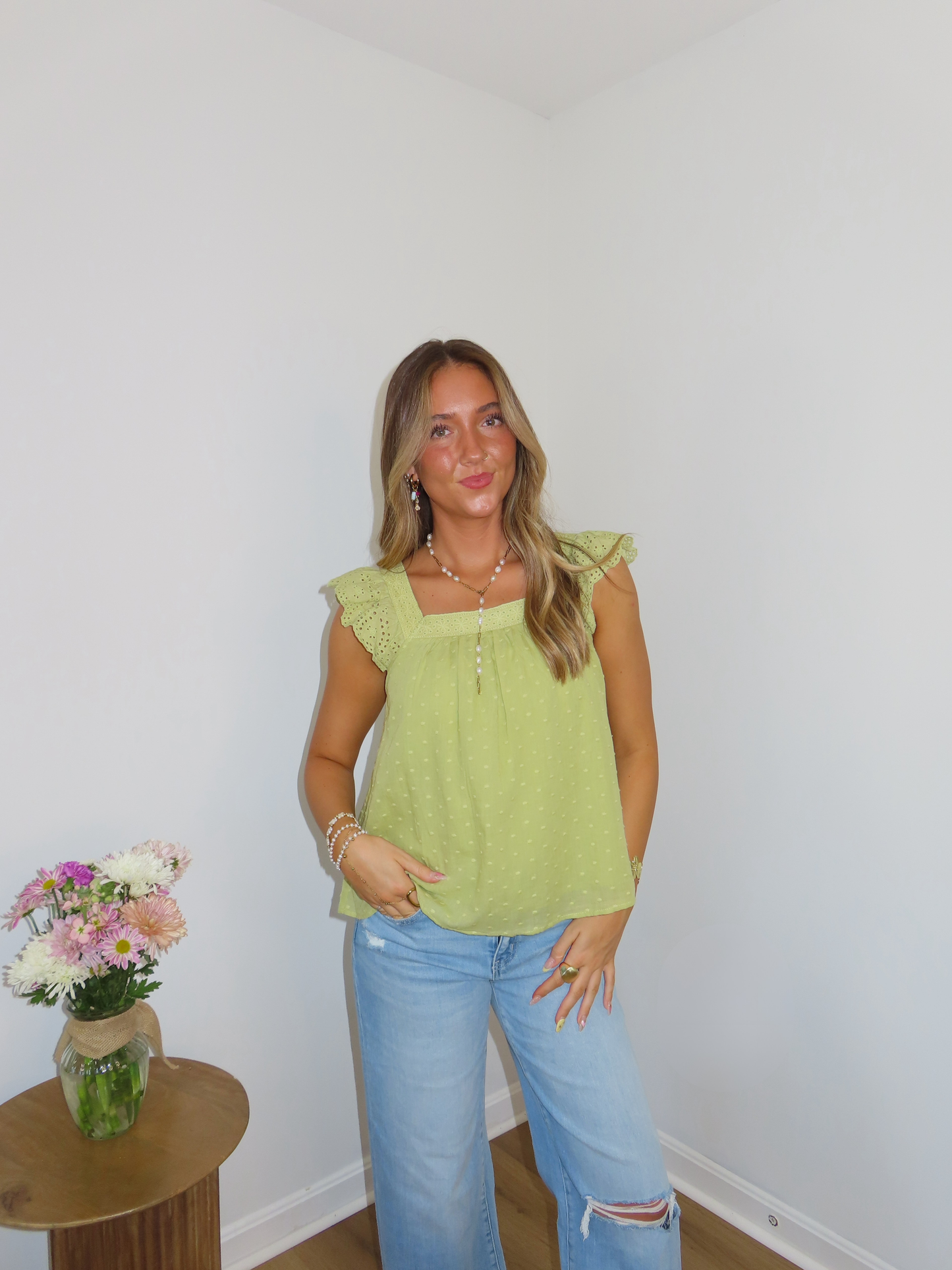 Spring Charm Blouse- Green