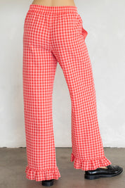 Plaid Ruffle Pants