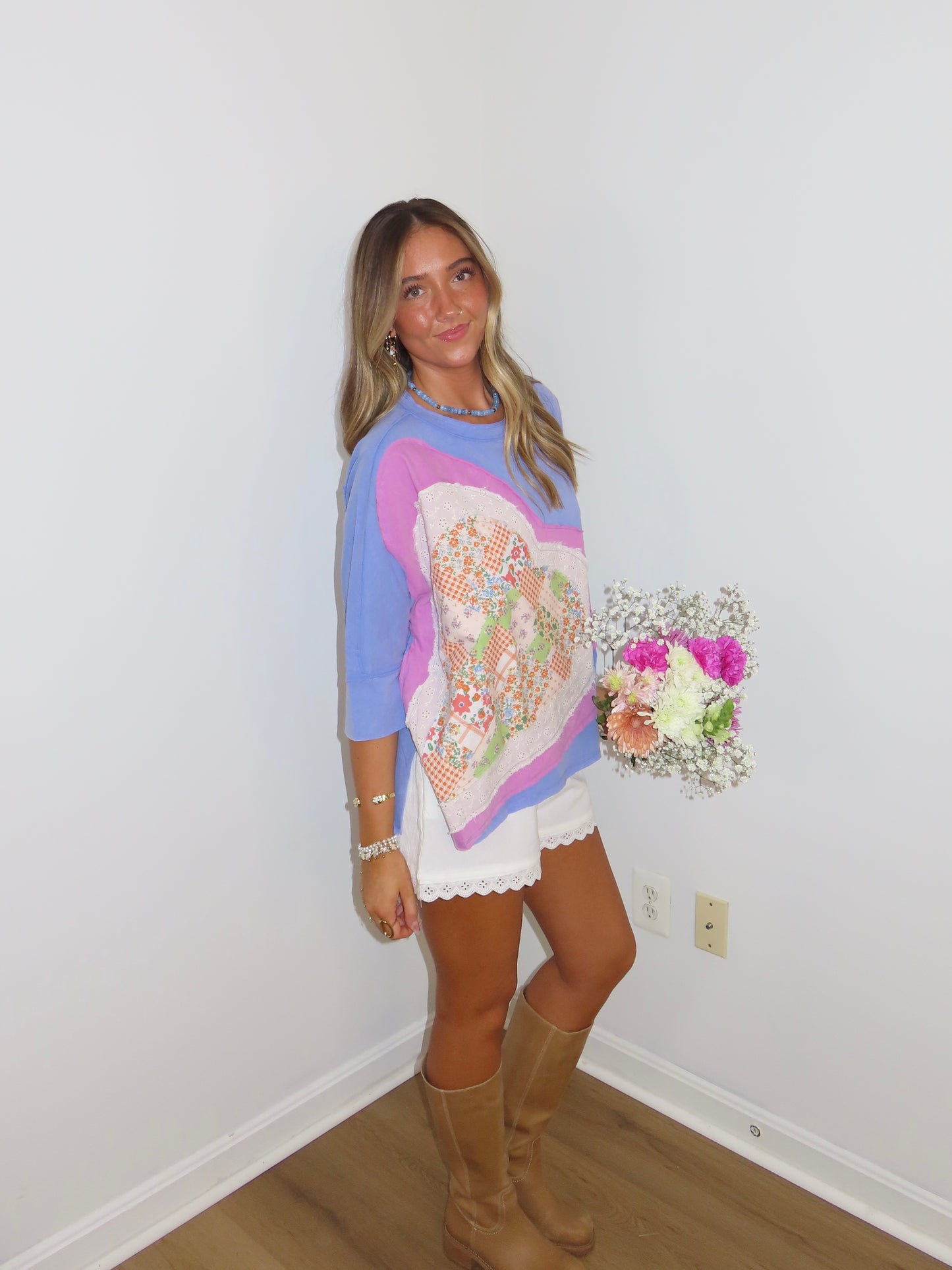 Heart Of Petals Tee- Iris/Blue (PREORDER)