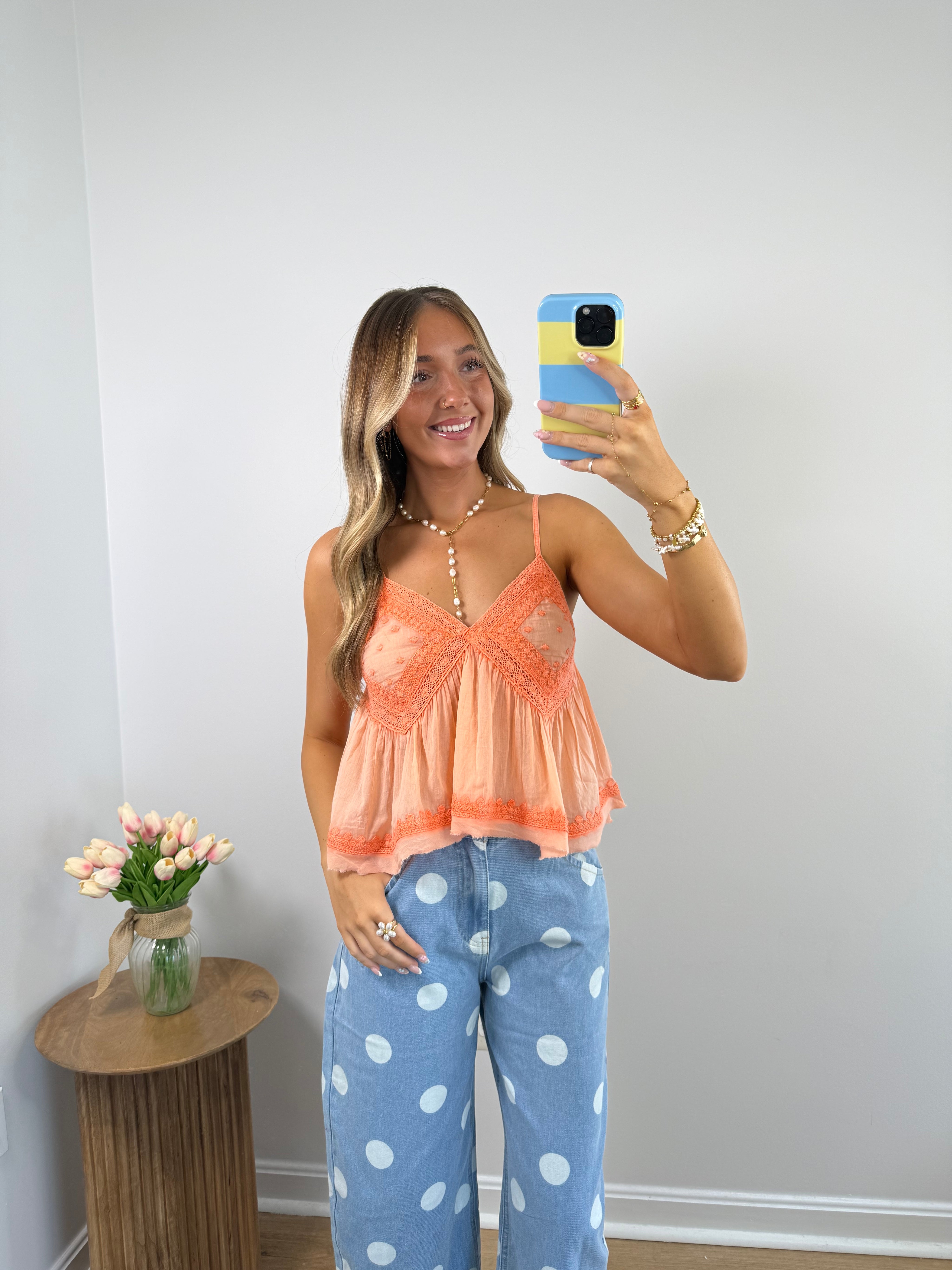 Delilah Tank- Coral