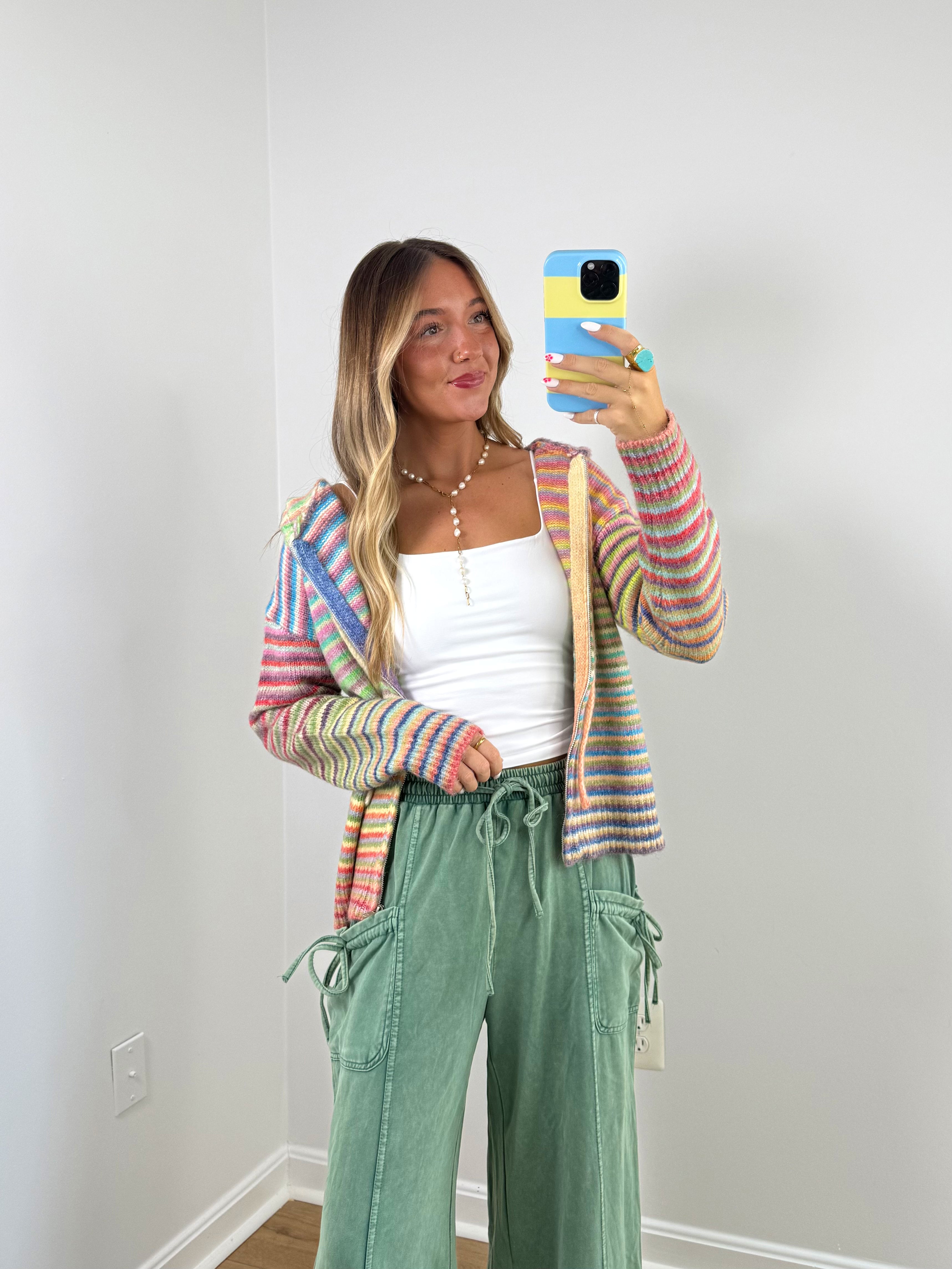 Living In Color Zip Up Sweater