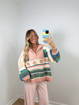 Vintage Charm Quarter Zip Up