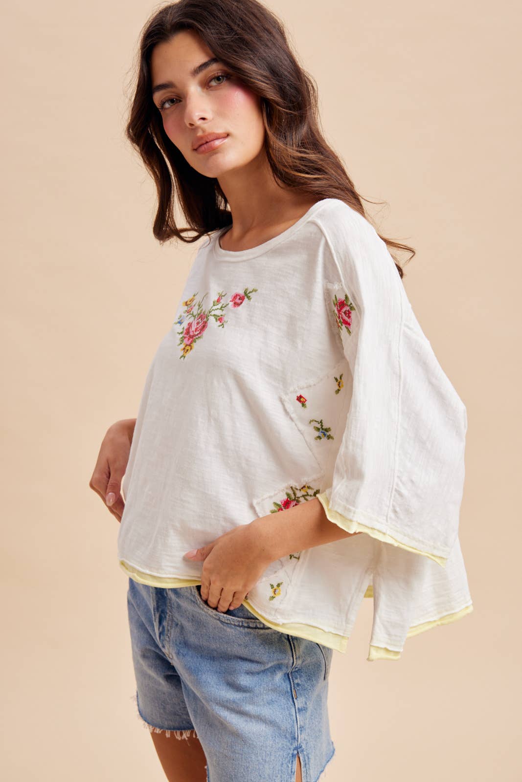 Floral Embroidered Tee