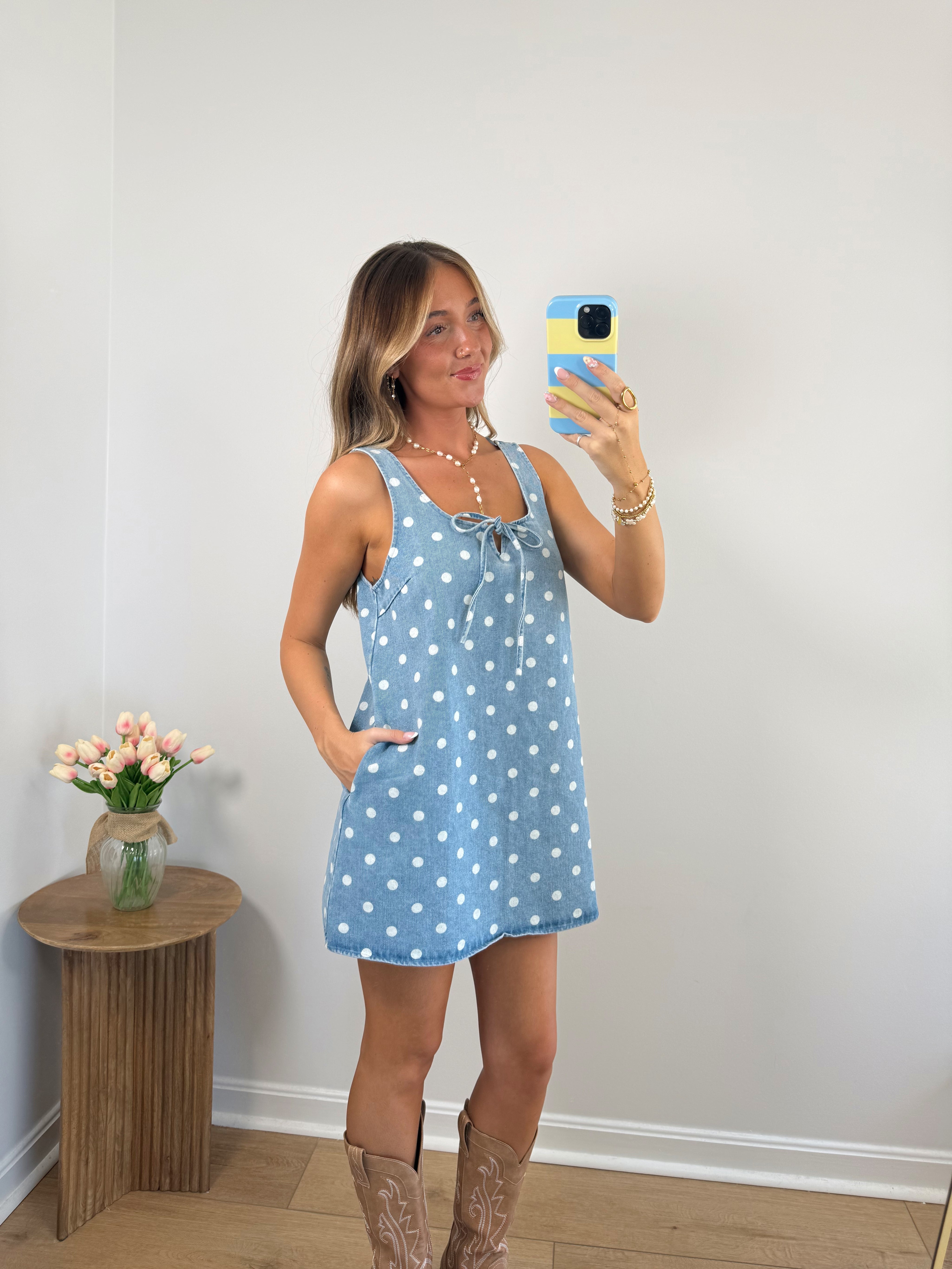 Denim Dottie Dress