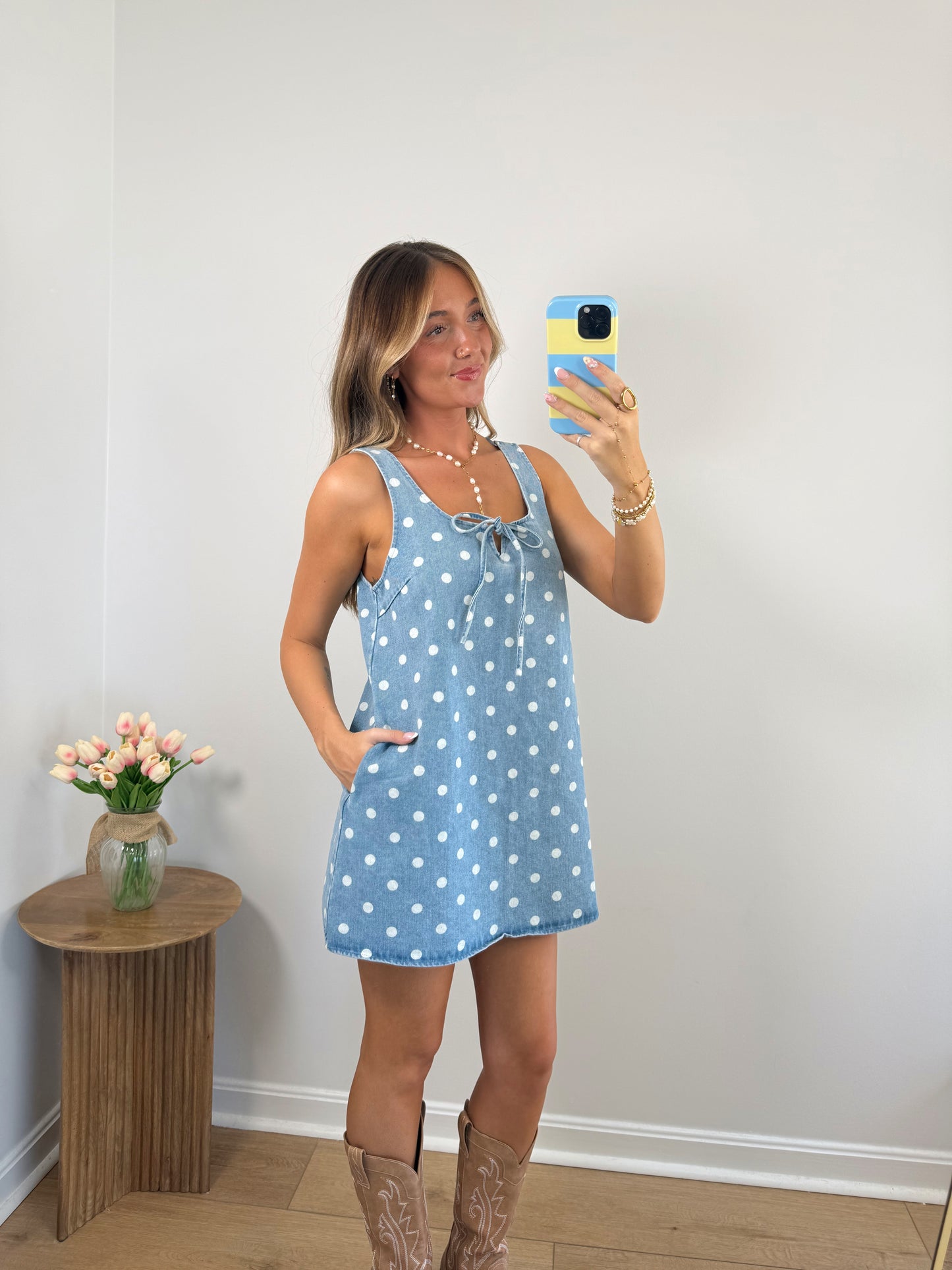 Denim Dottie Dress