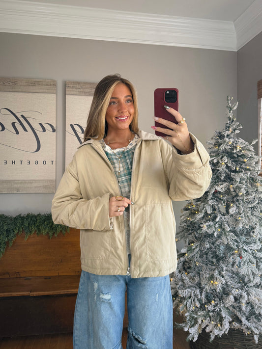 Staying Cozy Puffer Barn Jacket