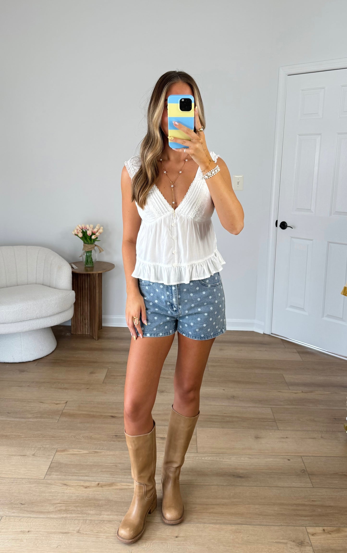 Denim Dot Shorts