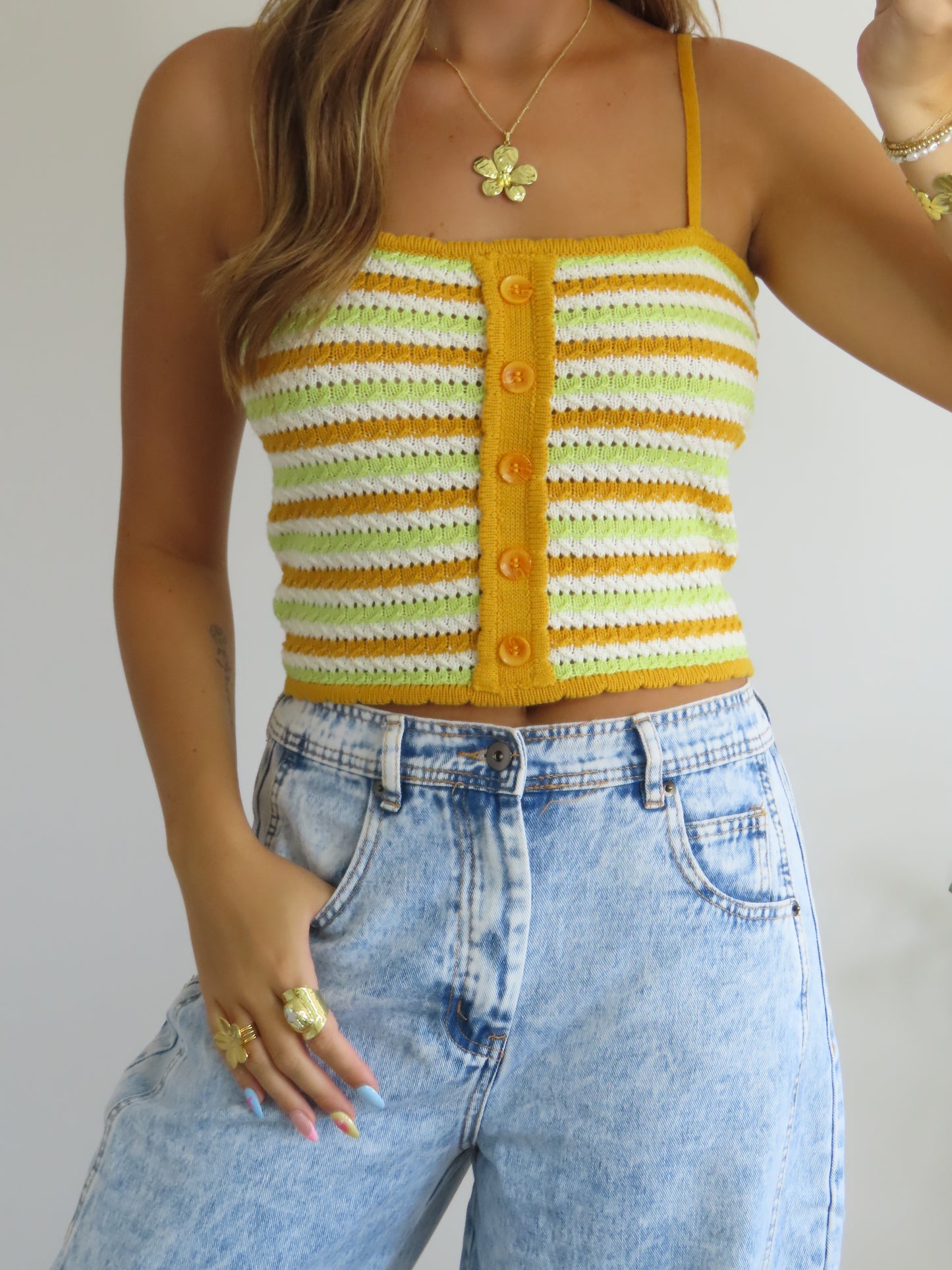 Honeydew Crochet Tank