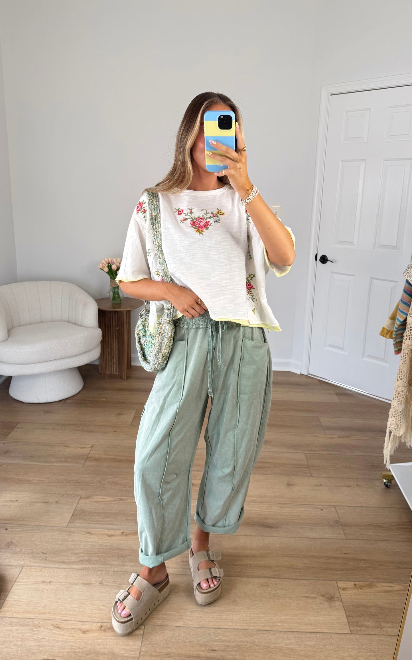 Floral Embroidered Tee