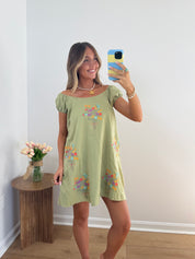 Fern Embroidered Mini Dress
