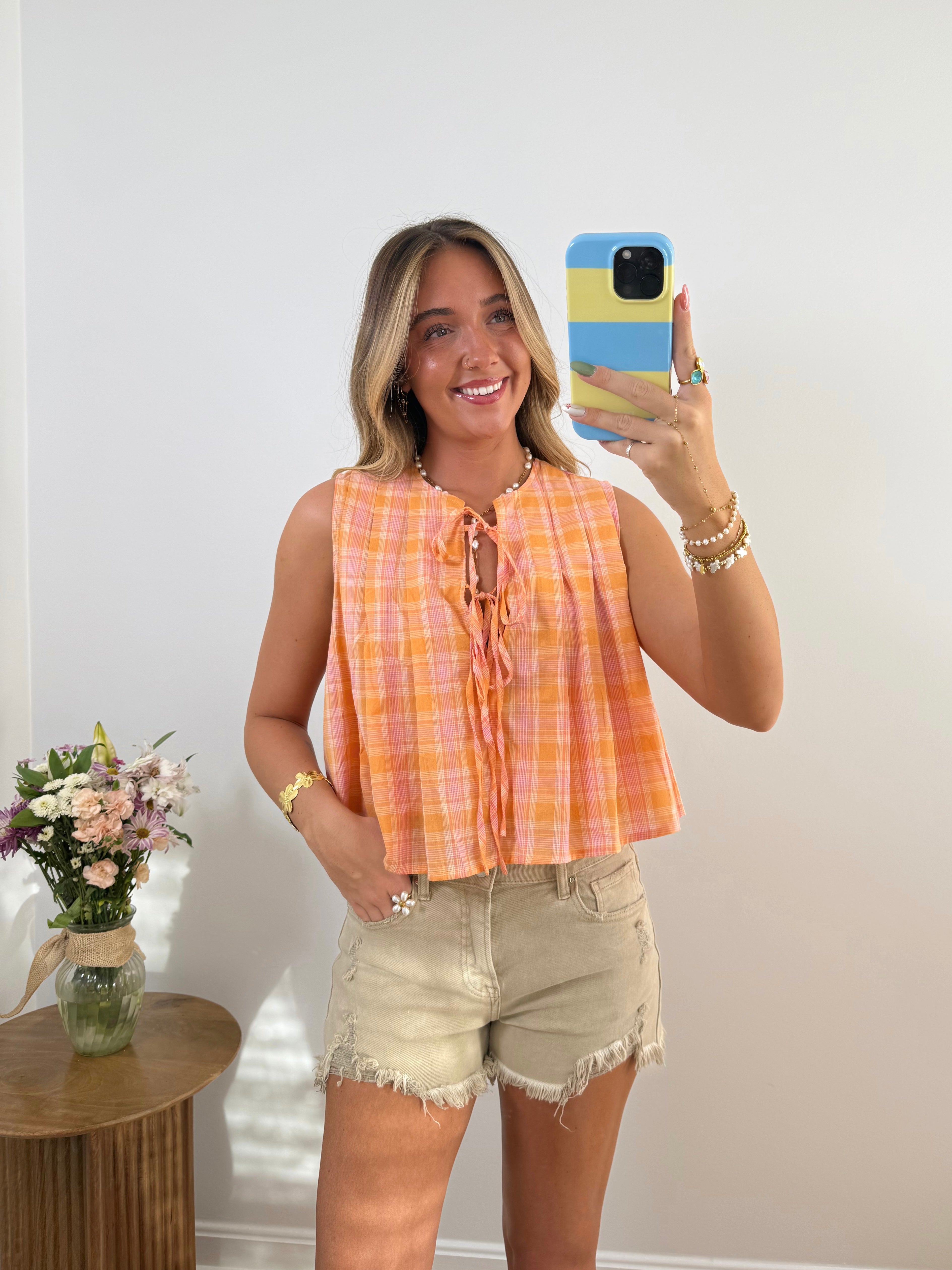 Starburst Tie Front Top