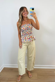 Meadow Smocked Floral Tube Top