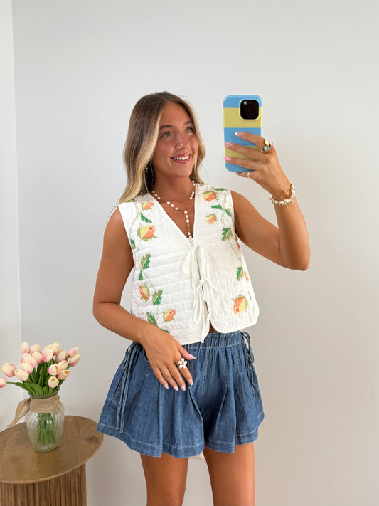 Sunny Stitch Quilted Vest