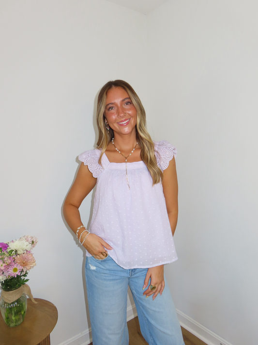 Spring Charm Blouse- Lavender