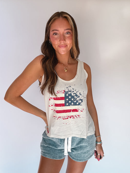 American Flag Graphic Tank Top