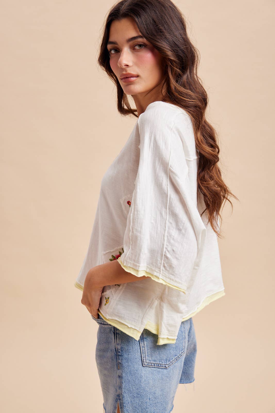 Floral Embroidered Tee