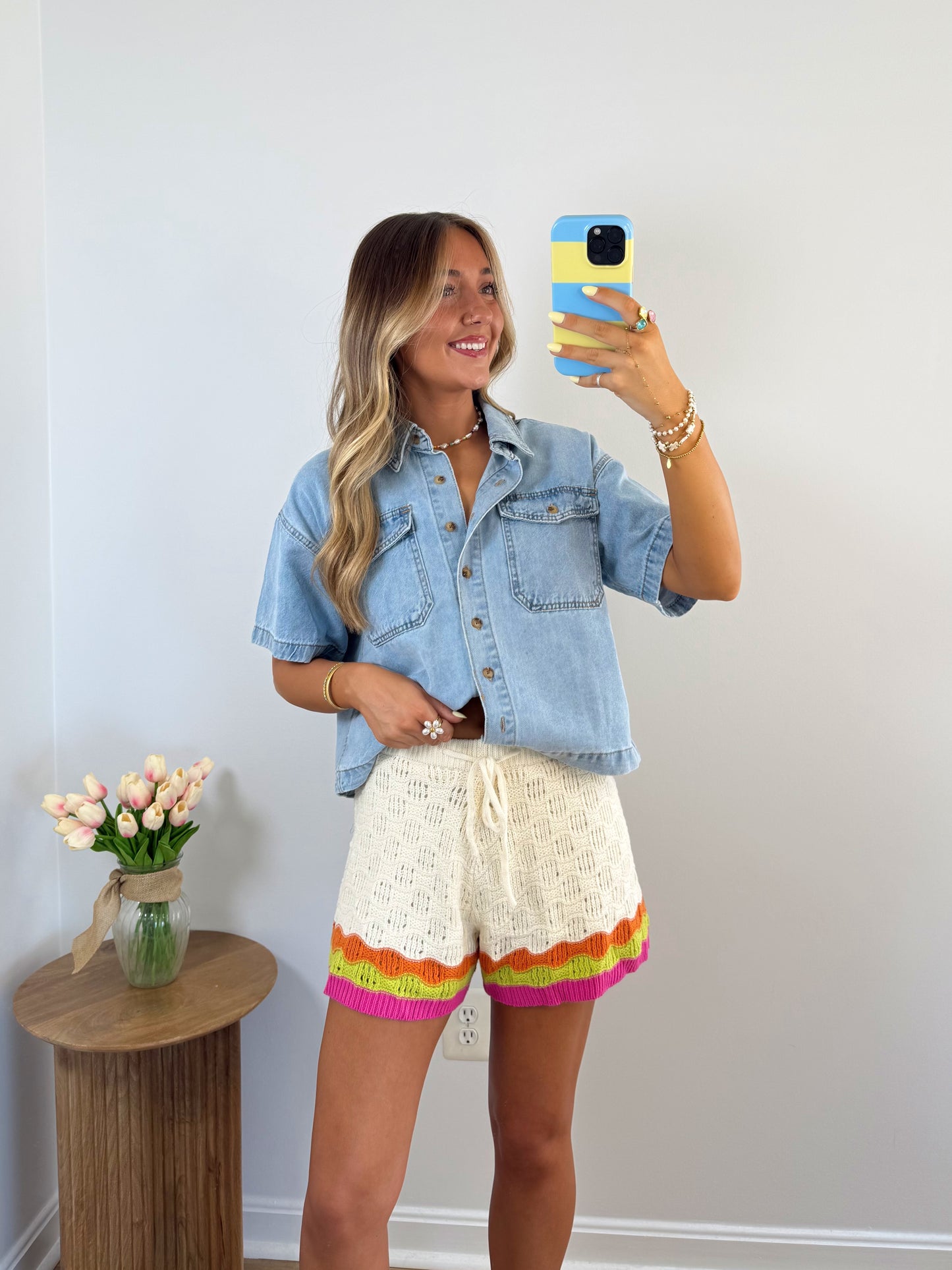 Tropical Crochet Shorts