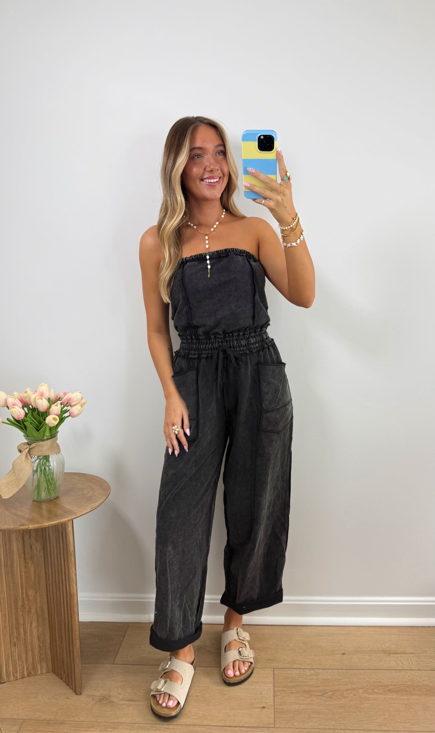 Strapless Barrel Jumpsuit