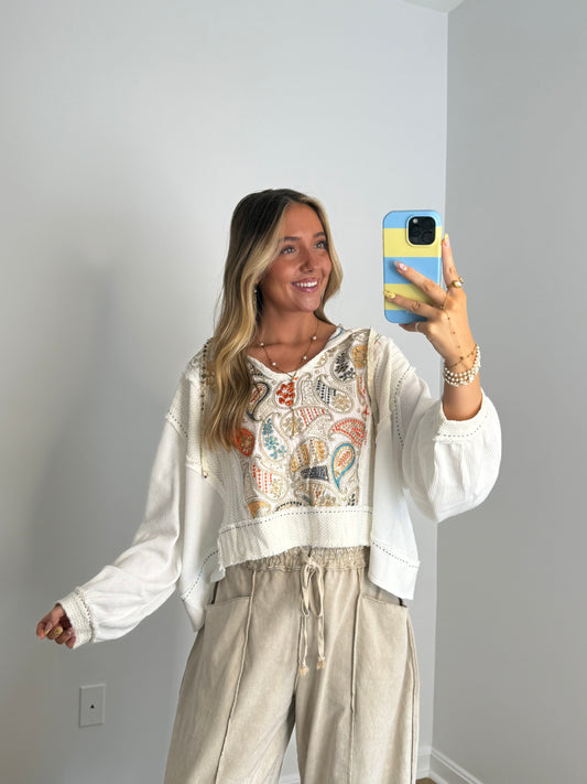 Colorful Paisley Pullover