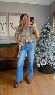 Holiday Plaid Top