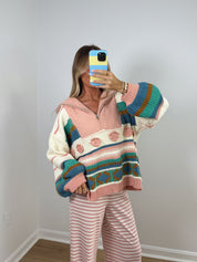 Vintage Charm Quarter Zip Up