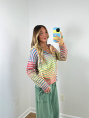 Living In Color Zip Up Sweater