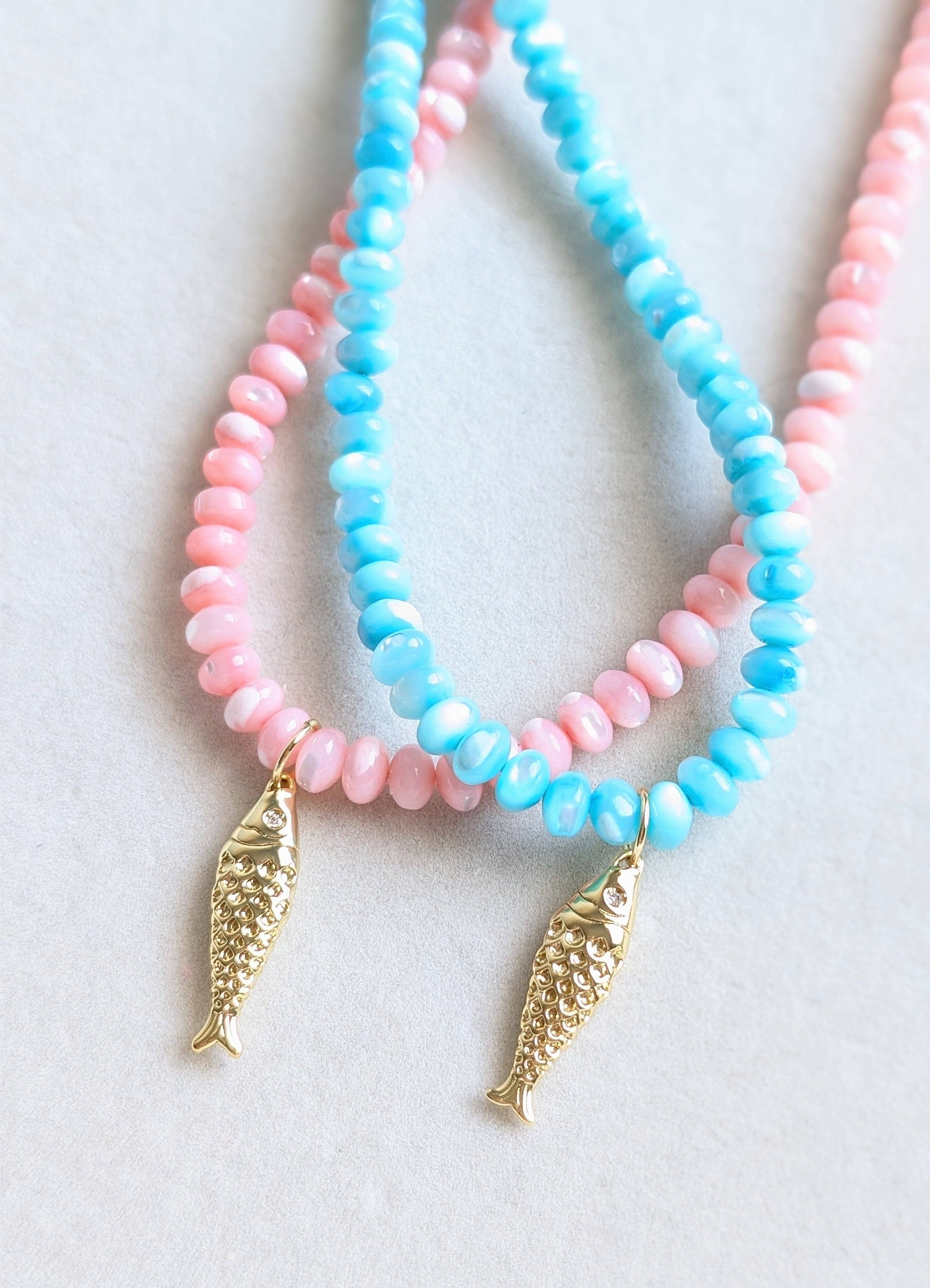 Coastal Catch Beaded Fish Necklace