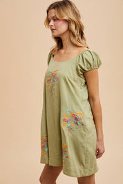 Fern Embroidered Mini Dress