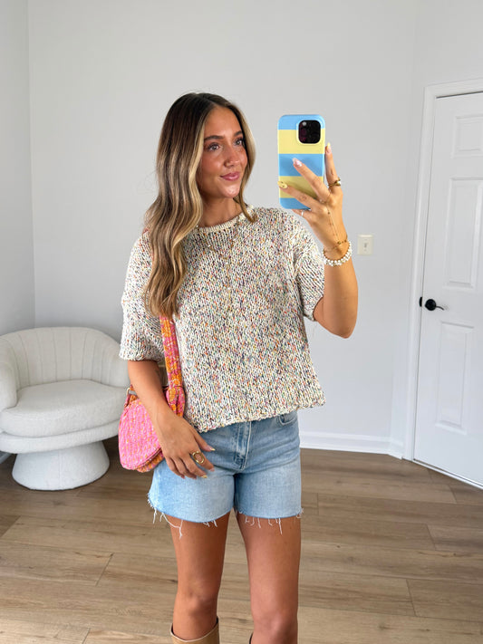 Confetti Short Sleeve Sweater